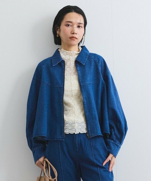 VICKY / ビッキー テーラードジャケット | バックフレアデニムブルゾン≪手洗い可能≫ | 詳細8
