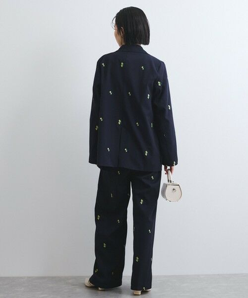 VICKY / ビッキー テーラードジャケット | ツイルフラワー刺繍ジャケット≪手洗い可能≫ | 詳細7