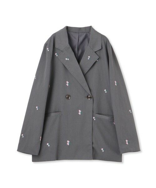 VICKY / ビッキー テーラードジャケット | ツイルフラワー刺繍ジャケット≪手洗い可能≫ | 詳細15