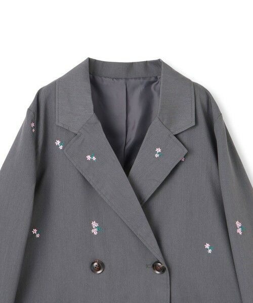 VICKY / ビッキー テーラードジャケット | ツイルフラワー刺繍ジャケット≪手洗い可能≫ | 詳細17