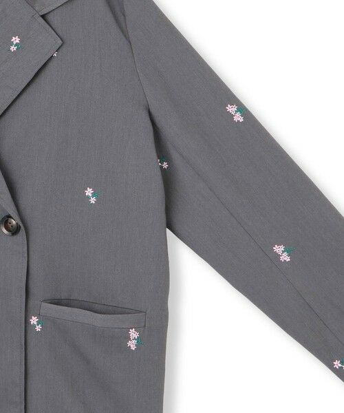 VICKY / ビッキー テーラードジャケット | ツイルフラワー刺繍ジャケット≪手洗い可能≫ | 詳細18