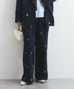 VICKY / ビッキー その他パンツ | ツイルフラワー刺繍タックパンツ≪手洗い可能≫