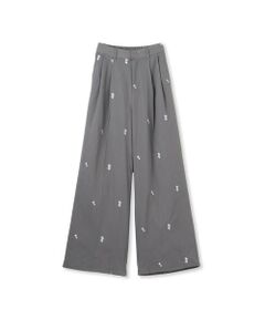 VICKY / ビッキー その他パンツ | ツイルフラワー刺繍タックパンツ≪手洗い可能≫