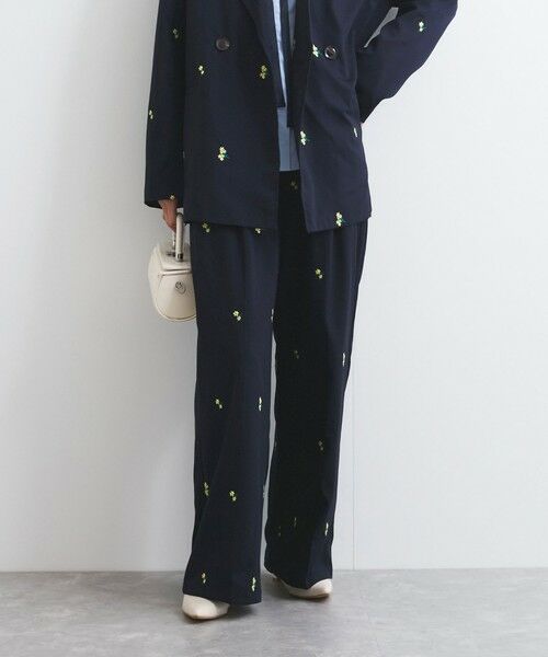 VICKY / ビッキー その他パンツ | ツイルフラワー刺繍タックパンツ≪手洗い可能≫ | 詳細1