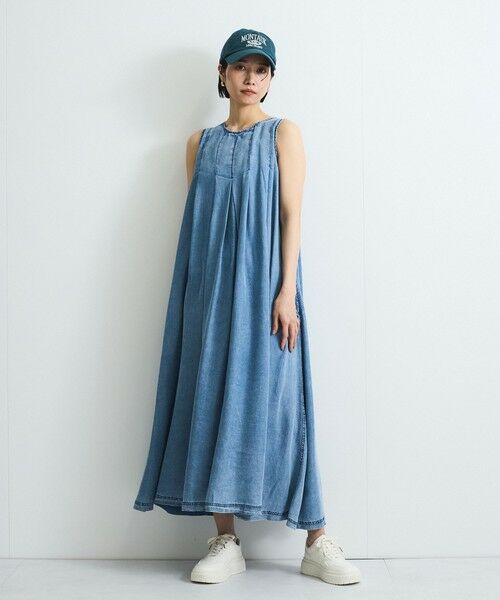 VICKY/ビッキー バイオシルクパウダーワンピース≪洗濯機で洗える≫ ブルー M VICKY/ビッキー バイオシルクパウダーワンピース≪洗濯機で洗える≫ ブルー M