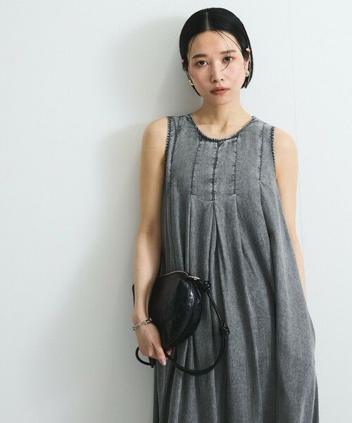 VICKY/ビッキー バイオシルクパウダーワンピース≪洗濯機で洗える≫ ライトグレー M VICKY/ビッキー バイオシルクパウダーワンピース≪洗濯機で洗える≫ ライトグレー M