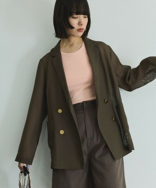 VICKY / ビッキー テーラードジャケット | メッシュダブルテーラージャケット≪手洗い可能≫ | 詳細4