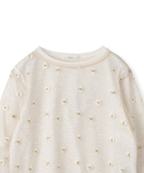 VICKY / ビッキー カットソー | フラワー刺繍メッシュアンサンブル≪手洗い可能≫ | 詳細2