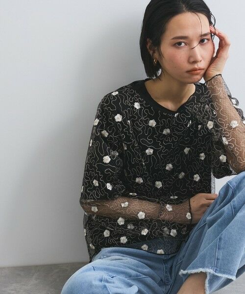 VICKY / ビッキー カットソー | フラワー刺繍メッシュアンサンブル≪手洗い可能≫ | 詳細9