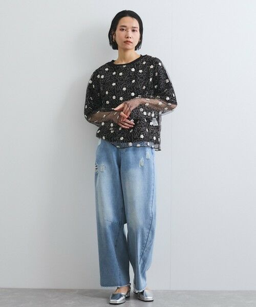 VICKY / ビッキー カットソー | フラワー刺繍メッシュアンサンブル≪手洗い可能≫ | 詳細10