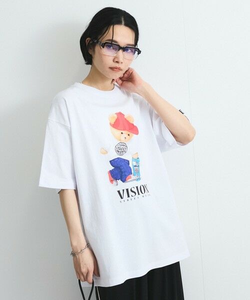VICKY/ビッキー 【VISION STREET WEAR】テディーベアTシャツ≪洗濯機で洗える≫ ホワイト M VICKY/ビッキー 【VISION STREET WEAR】テディーベアTシャツ≪洗濯機で洗える≫ ホワイト M