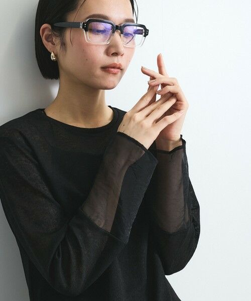 VICKY/ビッキー 袖シアーカットソートップス≪手洗い可能≫ ブラック M VICKY/ビッキー 袖シアーカットソートップス≪手洗い可能≫ ブラック M