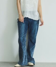 VICKY / ビッキー デニムパンツ | ケミカルデニムフレアパンツ≪洗濯機で洗える≫