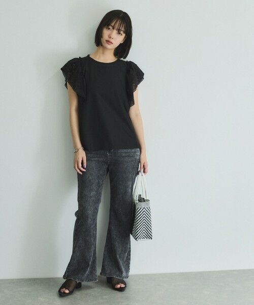 VICKY / ビッキー デニムパンツ | ケミカルデニムフレアパンツ≪洗濯機で洗える≫ | 詳細8