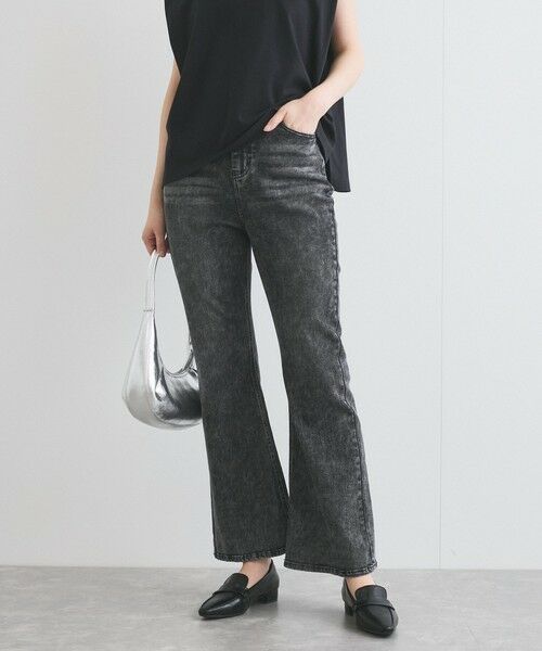 VICKY/ビッキー ケミカルデニムフレアパンツ≪洗濯機で洗える≫ ブラック M VICKY/ビッキー ケミカルデニムフレアパンツ≪洗濯機で洗える≫ ブラック M