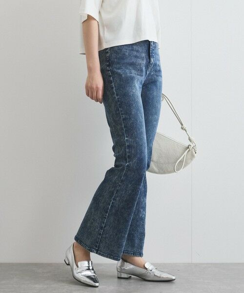 VICKY/ビッキー ケミカルデニムフレアパンツ≪洗濯機で洗える≫ ブルー L VICKY/ビッキー ケミカルデニムフレアパンツ≪洗濯機で洗える≫ ブルー L