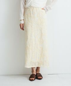 VICKY / ビッキー ミニ・ひざ丈スカート | コードエンブロイダリーIラインスカート