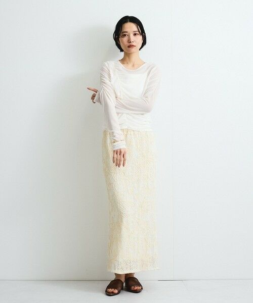 VICKY / ビッキー ミニ・ひざ丈スカート | コードエンブロイダリーIラインスカート | 詳細2