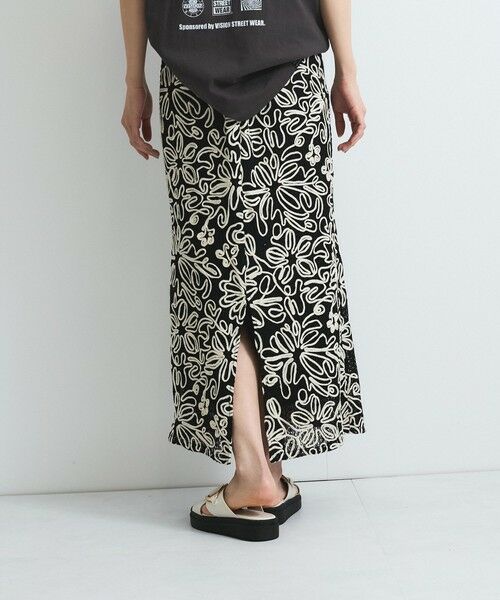 VICKY / ビッキー ミニ・ひざ丈スカート | コードエンブロイダリーIラインスカート | 詳細6