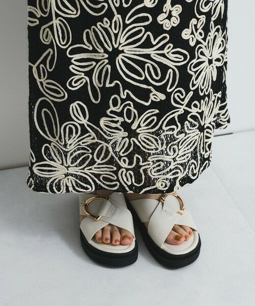 VICKY / ビッキー ミニ・ひざ丈スカート | コードエンブロイダリーIラインスカート | 詳細7