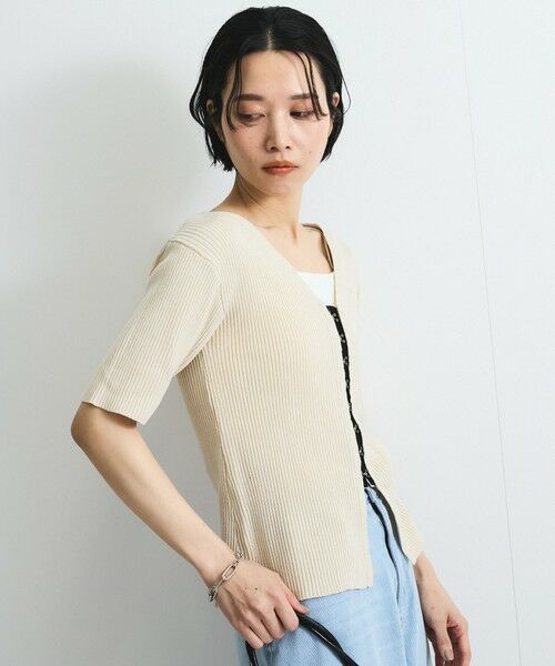 VICKY / ビッキー カーディガン・ボレロ | モチモチリブニットホックカーディガン≪手洗い可能≫ | 詳細5