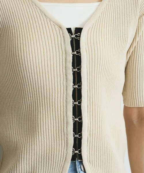 VICKY / ビッキー カーディガン・ボレロ | モチモチリブニットホックカーディガン≪手洗い可能≫ | 詳細6