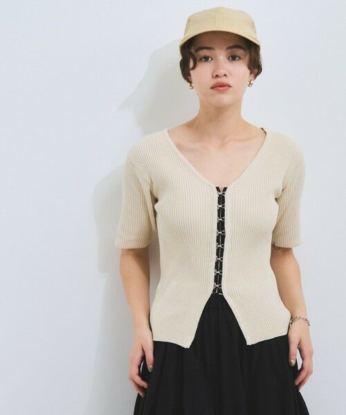 VICKY / ビッキー カーディガン・ボレロ | モチモチリブニットホックカーディガン≪手洗い可能≫ | 詳細1