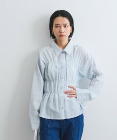 VICKY / ビッキー シャツ・ブラウス | ストライプシャーリングシャツ≪手洗い可能≫