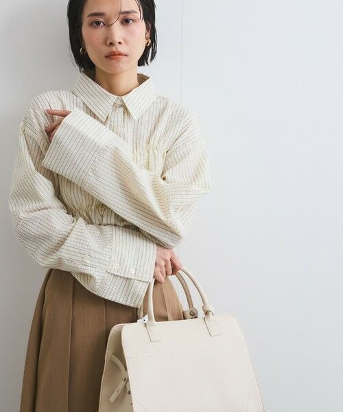 VICKY / ビッキー シャツ・ブラウス | ストライプシャーリングシャツ≪手洗い可能≫ | 詳細1