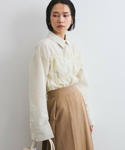 VICKY / ビッキー シャツ・ブラウス | ストライプシャーリングシャツ≪手洗い可能≫ | 詳細2