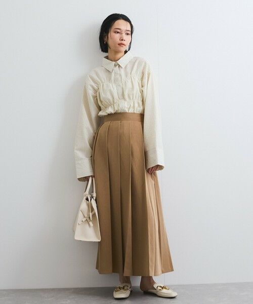 VICKY / ビッキー シャツ・ブラウス | ストライプシャーリングシャツ≪手洗い可能≫ | 詳細3