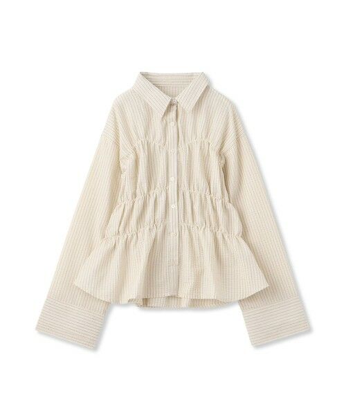 VICKY / ビッキー シャツ・ブラウス | ストライプシャーリングシャツ≪手洗い可能≫ | 詳細4