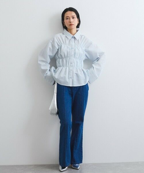 VICKY / ビッキー シャツ・ブラウス | ストライプシャーリングシャツ≪手洗い可能≫ | 詳細12