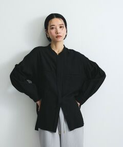 VICKY / ビッキー シャツ・ブラウス | レーヨンヴィンテージバンドカラーシャツ≪手洗い可能≫