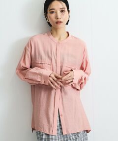 VICKY / ビッキー シャツ・ブラウス | レーヨンヴィンテージバンドカラーシャツ≪手洗い可能≫