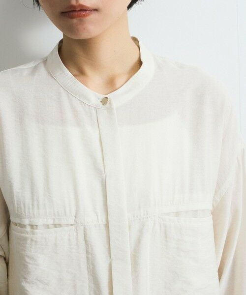 VICKY / ビッキー シャツ・ブラウス | レーヨンヴィンテージバンドカラーシャツ≪手洗い可能≫ | 詳細8