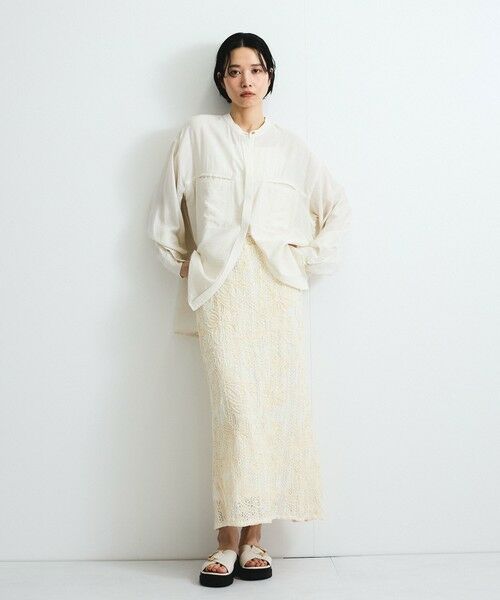 VICKY / ビッキー シャツ・ブラウス | レーヨンヴィンテージバンドカラーシャツ≪手洗い可能≫ | 詳細9