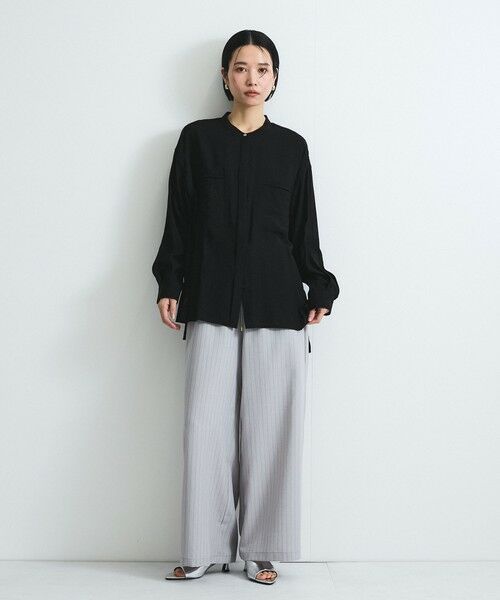 VICKY / ビッキー シャツ・ブラウス | レーヨンヴィンテージバンドカラーシャツ≪手洗い可能≫ | 詳細12