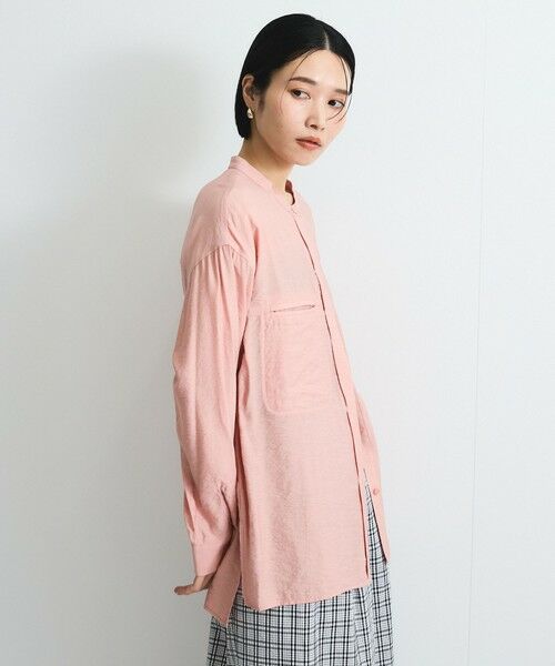 VICKY / ビッキー シャツ・ブラウス | レーヨンヴィンテージバンドカラーシャツ≪手洗い可能≫ | 詳細14