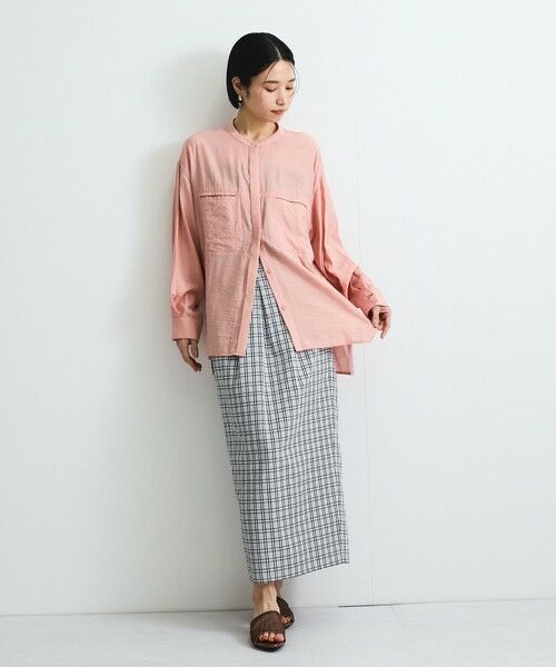 VICKY / ビッキー シャツ・ブラウス | レーヨンヴィンテージバンドカラーシャツ≪手洗い可能≫ | 詳細15