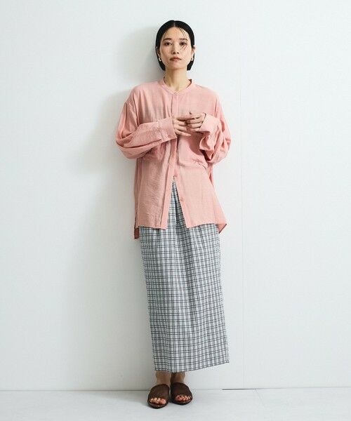 VICKY / ビッキー シャツ・ブラウス | レーヨンヴィンテージバンドカラーシャツ≪手洗い可能≫ | 詳細16