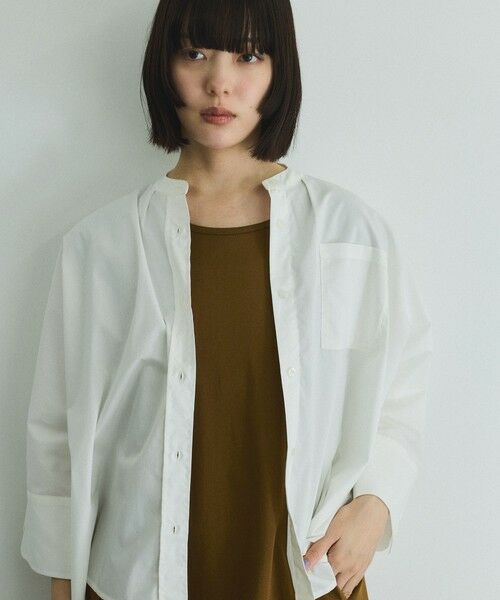 VICKY / ビッキー シャツ・ブラウス | ノーカラーダブルカフスブラウス≪洗濯機で洗える≫ | 詳細3