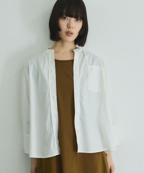 VICKY / ビッキー シャツ・ブラウス | ノーカラーダブルカフスブラウス≪洗濯機で洗える≫ | 詳細1