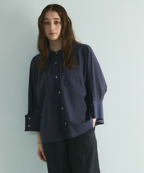 VICKY / ビッキー シャツ・ブラウス | ノーカラーダブルカフスブラウス≪洗濯機で洗える≫ | 詳細5