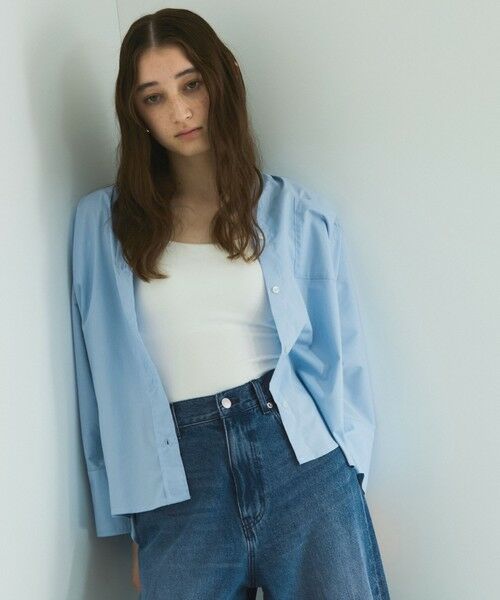 VICKY / ビッキー シャツ・ブラウス | ノーカラーダブルカフスブラウス≪洗濯機で洗える≫ | 詳細7