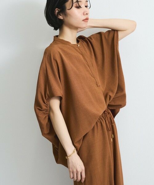 VICKY/ビッキー タンブラーブッチャーブラウス≪セットアップ対応/手洗い可能≫ ブラウン M VICKY/ビッキー タンブラーブッチャーブラウス≪セットアップ対応/手洗い可能≫ ブラウン M