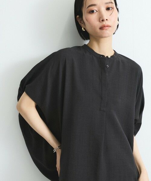 VICKY/ビッキー タンブラーブッチャーブラウス≪セットアップ対応/手洗い可能≫ チャコールグレー M VICKY/ビッキー タンブラーブッチャーブラウス≪セットアップ対応/手洗い可能≫ チャコールグレー M