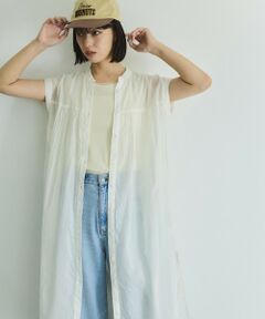 VICKY / ビッキー ロング・マキシ丈ワンピース | ボイルフレンチスリーブシャツワンピース≪手洗い可能≫