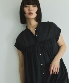 VICKY / ビッキー ロング・マキシ丈ワンピース | ボイルフレンチスリーブシャツワンピース≪手洗い可能≫