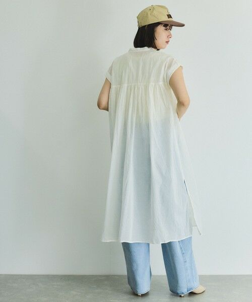 VICKY / ビッキー ロング・マキシ丈ワンピース | ボイルフレンチスリーブシャツワンピース≪手洗い可能≫ | 詳細3